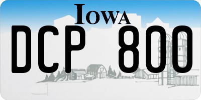 IA license plate DCP800