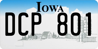 IA license plate DCP801