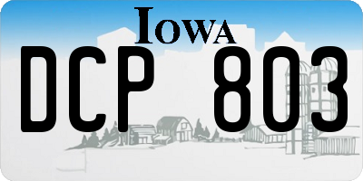 IA license plate DCP803