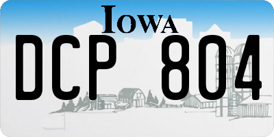 IA license plate DCP804
