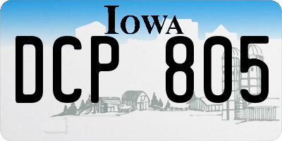 IA license plate DCP805