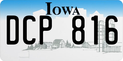 IA license plate DCP816