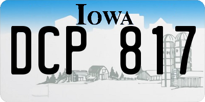 IA license plate DCP817