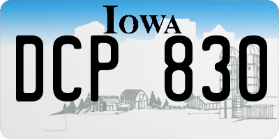 IA license plate DCP830