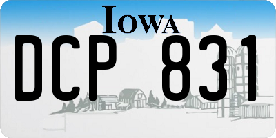 IA license plate DCP831