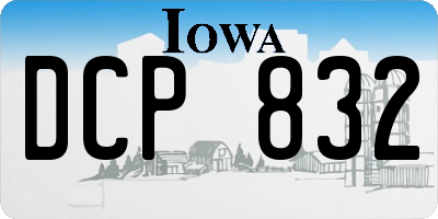 IA license plate DCP832