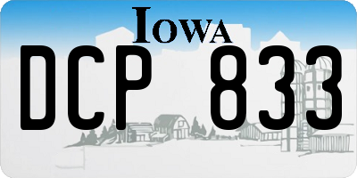 IA license plate DCP833