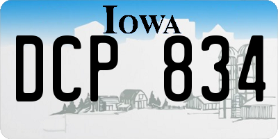 IA license plate DCP834