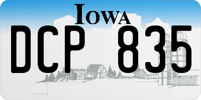IA license plate DCP835