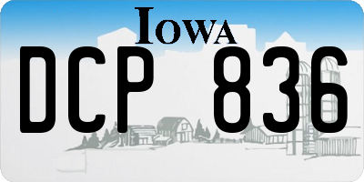 IA license plate DCP836