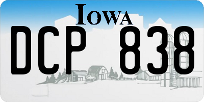 IA license plate DCP838