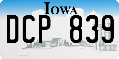 IA license plate DCP839