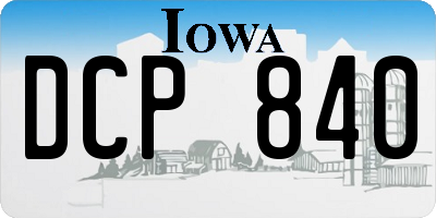 IA license plate DCP840