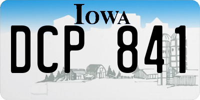 IA license plate DCP841