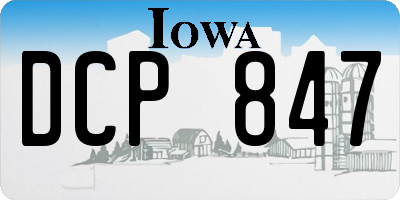 IA license plate DCP847