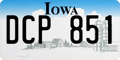 IA license plate DCP851