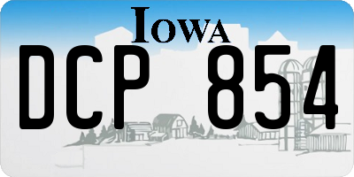 IA license plate DCP854