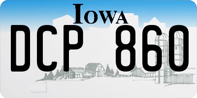 IA license plate DCP860