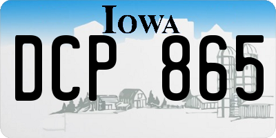 IA license plate DCP865
