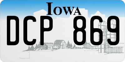 IA license plate DCP869