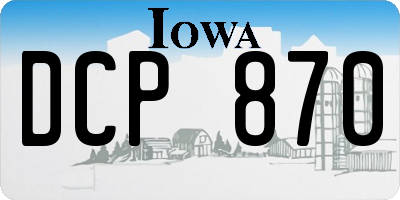 IA license plate DCP870
