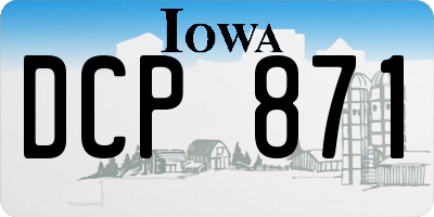 IA license plate DCP871