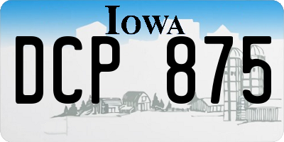 IA license plate DCP875