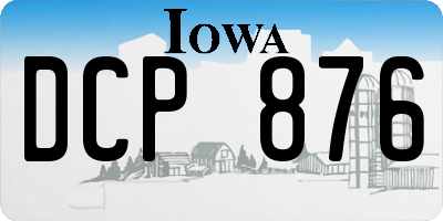 IA license plate DCP876