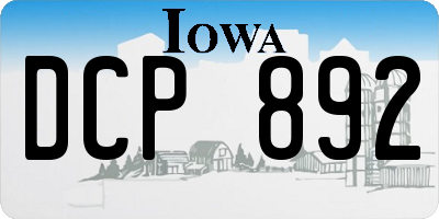 IA license plate DCP892