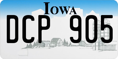 IA license plate DCP905