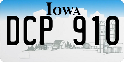 IA license plate DCP910