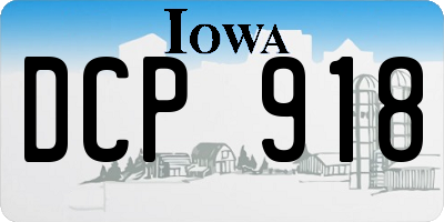 IA license plate DCP918
