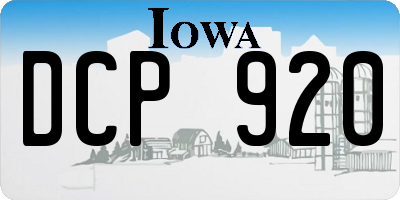IA license plate DCP920