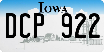 IA license plate DCP922