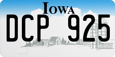 IA license plate DCP925