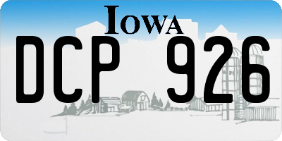 IA license plate DCP926