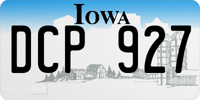 IA license plate DCP927