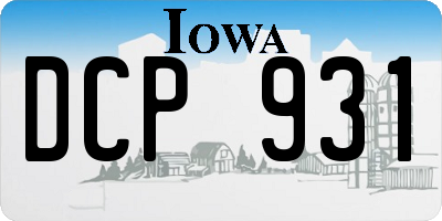 IA license plate DCP931