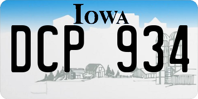 IA license plate DCP934