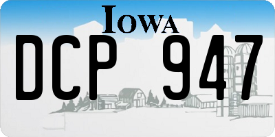 IA license plate DCP947