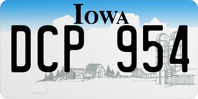 IA license plate DCP954