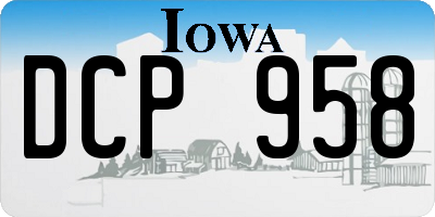 IA license plate DCP958
