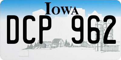 IA license plate DCP962