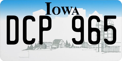 IA license plate DCP965