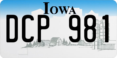 IA license plate DCP981