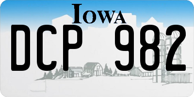 IA license plate DCP982