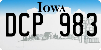 IA license plate DCP983