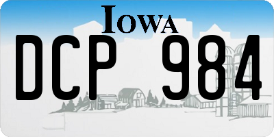 IA license plate DCP984