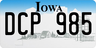 IA license plate DCP985