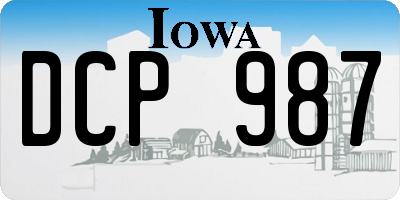 IA license plate DCP987